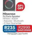 OK Furniture Hisense - dj party speaker hp300 offer