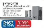 OK Furniture Skyworth - 5.1-channel soundbar with wireless subwoofer ss586 offer