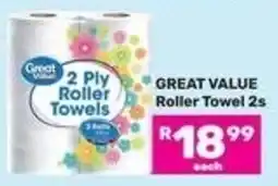 Game Great Value 2 Ply Roller Towels offer
