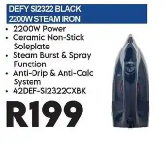 DEFY SI2322 BLACK STEAM IRON