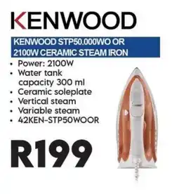 Sounds Great KENWOOD STP50.000WO OR 2100W CERAMIC STEAM IRON offer
