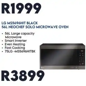 LG MS5696HIT BLACK 56L NEOCHEF SOLO MICROWAVE OVEN