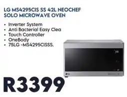 Sounds Great LG MS4295CIS SS 42L NEOCHEF SOLO MICROWAVE OVEN offer