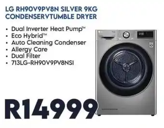 LG RH90V9PV8N SILVER 9KG CONDENSERV TUMBLE DRYER