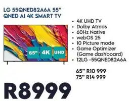 Sounds Great LG 55QNE82A6A 55" QNED AI 4K SMART TV offer