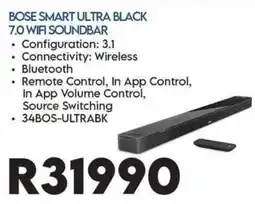 Sounds Great BOSE SMART ULTRA BLACK 7.0 WIFI SOUND BAR offer
