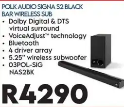 Sounds Great Polk Audio Signa S2 Black Bar Wireless Sub offer