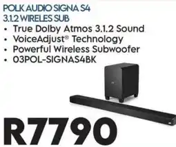 Sounds Great POLK AUDIO SIGNA S4 3.1.2 WIRELESS SUB offer