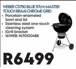 Sounds Great WEBER C5750 BLUE 57cm MASTER TOUCH BRAAI CHROME GRID offer