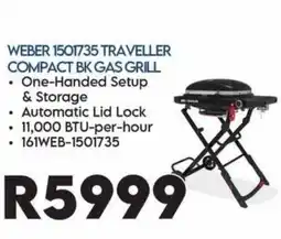 Sounds Great Weber 1501735 Traveller Compact BK Gas Grill offer
