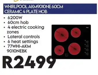 WHIRLPOOL AKM901ONE 60CM CERAMIC 4 PLATE HOB