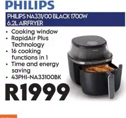 Sounds Great PHILIPS NA331/00 BLACK 1700W 6.2L AIRFRYER offer