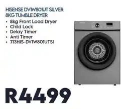 Sounds Great Hisense DV1W801UT Silver 8kg Tumble Dryer offer