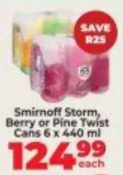 Diamond Discount Liquor Smirnoff Storm Berry or Pine Twist offer