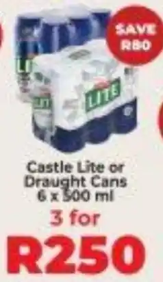 Diamond Discount Liquor Castle Lite or Draught Cans offer