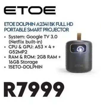 Sounds Great ETOE DOLPHIN A2341 BK FULL HD PORTABLE SMART PROJECTOR offer