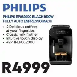 Sounds Great PHILIPS EP0820/00 BLACK1500W FULLY AUTO ESPRESSO MACH offer