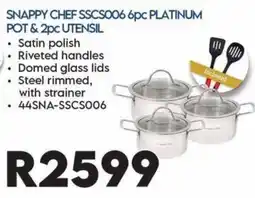 Sounds Great SNAPPY CHEF SSCS006 6pc PLATINUM POT & 2pc UTENSIL offer