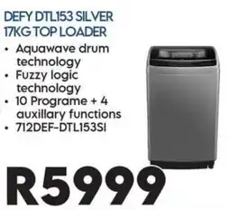 Sounds Great DEFY DTL153 SILVER 17KG TOP LOADER offer