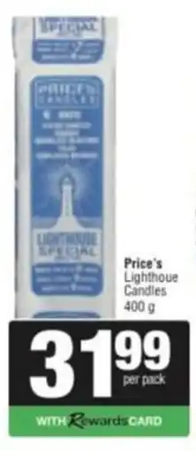 Spar Savemor Price's Lighthouse Candles offer