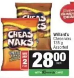 Spar Savemor Willard's Cheesnaks Assorted offer