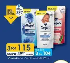 Clicks Comfort - fabric conditioner refill offer