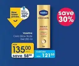 Clicks Vaseline - cera glow body gel-oil offer
