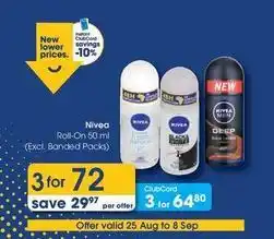 Clicks Nivea - roll-on offer