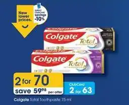 Clicks Colgate - total toothpaste offer