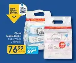 Clicks Clicks - baby wipes 240-pack offer