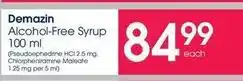 Clicks Alcohol-free syrup offer