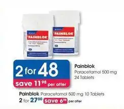 Clicks Painblok paracetamol 500 mg 24 tablets offer