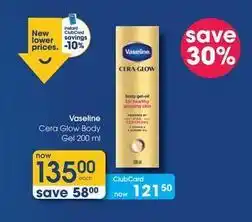 Clicks Vaseline - cera glow body gel-oil offer
