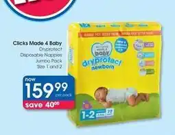 Clicks Clicks - dryprotect disposable nappies jumbo pack offer