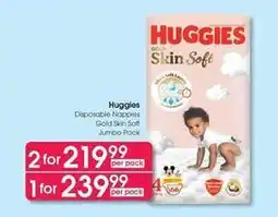 Clicks Huggies - disposable nappies jumbo pack offer