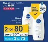 Clicks Nivea - shower gel offer