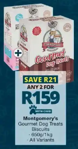 Checkers Montgomery's Gourmet Dog Treats Biscuits offer