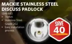 BUCO Mackie Stainless Steel Discus Padlock offer