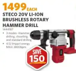 BUCO STECO 20V LI-ION BRUSHLESS ROTARY HAMMER DRILL offer
