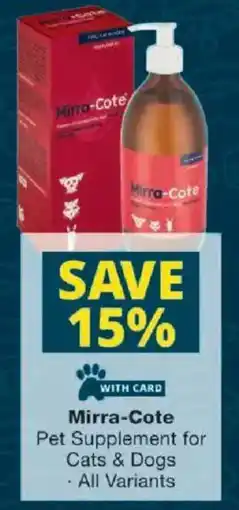 Checkers Mirra-Cote Pet Supplement for Cats & Dogs offer