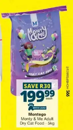 Checkers Montego Monty & Me Adult Dry Cat Food offer