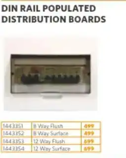 BUCO DIN RAIL POPULATED DISTRIBUTION BOARDS offer