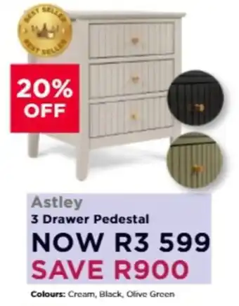Dial a Bed Astley 3 Drawer Pedestal offer