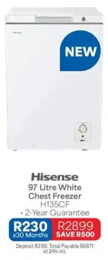 OK Furniture Hisense White Chest Freezer offer