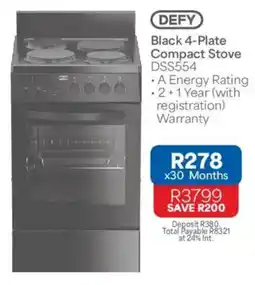 OK Furniture Defy Black 4-Plate Compact Stove offer