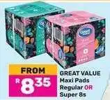 Game Great Value Maxi Pads offer
