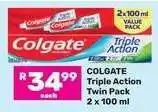 Game COLGATE Triple Action Twin Pack offer
