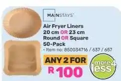 Game Mainstays Air Fryer Liners offer