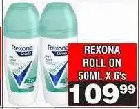 Advance Cash n Carry REXONA ROLL ON 50ML X 6's offer