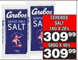 Advance Cash n Carry CEREBOS SALT 1KG X 20's offer